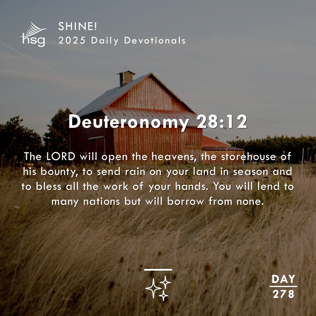 Day 278 – Deuteronomy 28:12