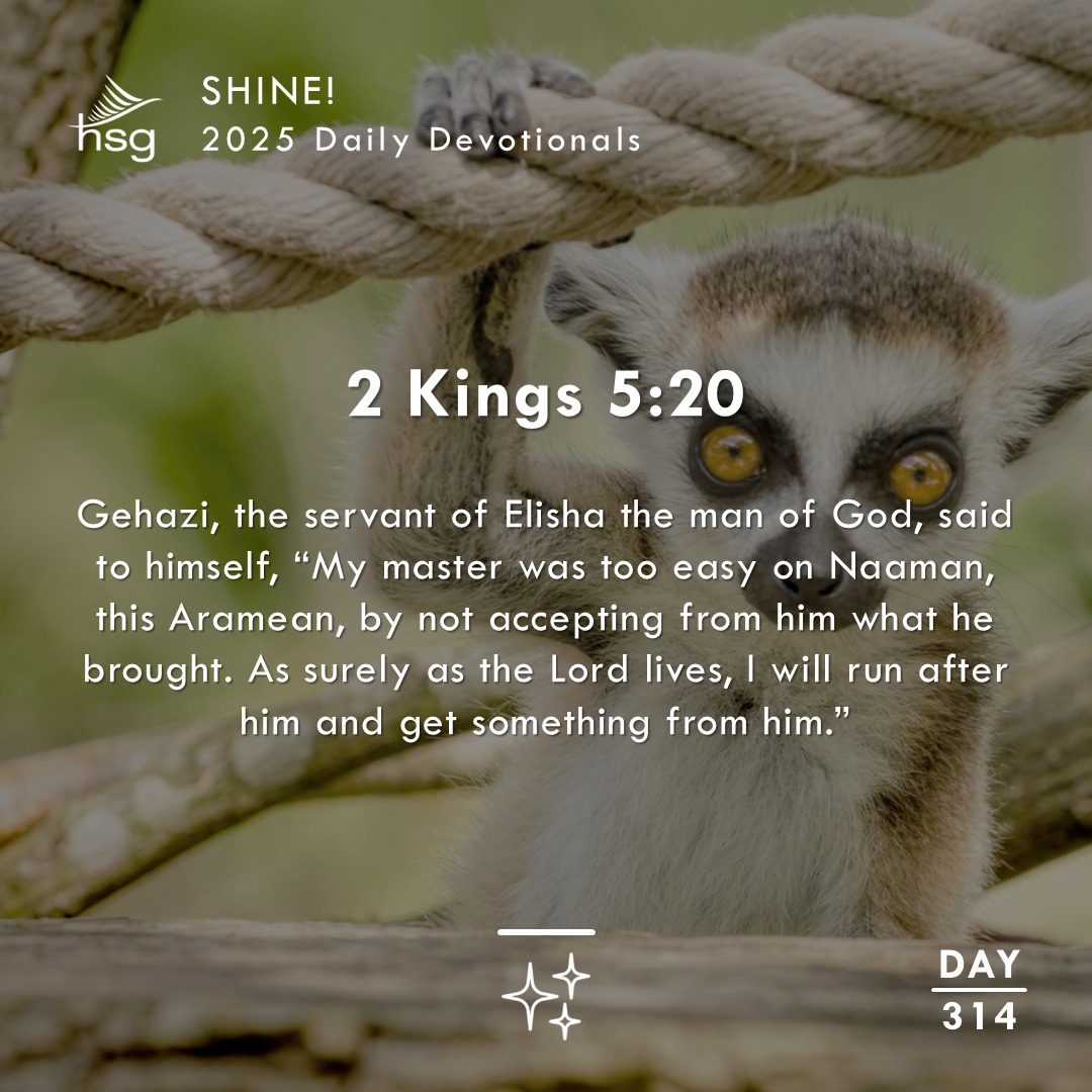 Day 314 – 2 Kings 5:20
